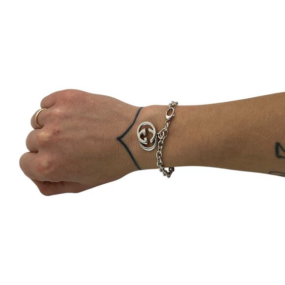 Gucci GG Sterling Silver Charm Bracelet - Picture 2 of 9